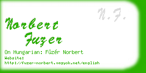 norbert fuzer business card